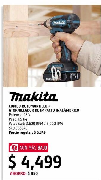 Sodimac Homecenter Combo rotomartillo + atornillador de impacto 18v li-ion oferta
