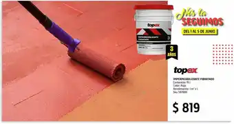 Sodimac Homecenter Impermeabilizante topex fibratado 3 años rojo 19 l oferta