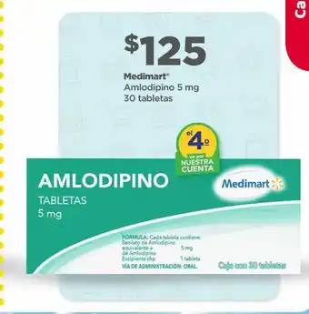 Bodega Aurrerá Amlodipino 5mg c/30tabs oferta