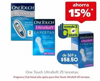 Farmacia San Pablo One touch ultrasoft 25 lancetas oferta