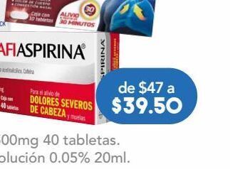 Cafiaspirina 500mg 40 tabletas