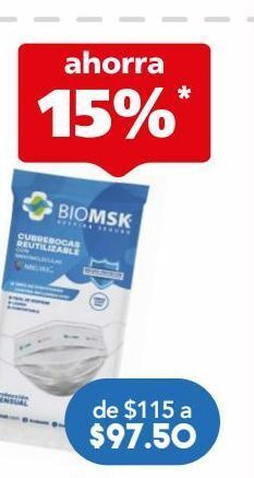 Farmacia San Pablo Biomsk cubrebocas reutilizable 3 piezas. oferta