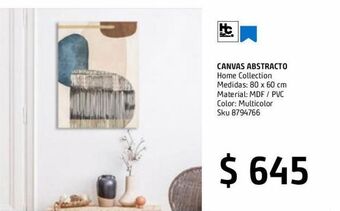 Sodimac Homecenter Cuadro canvas abstracto 80x60 cm oferta