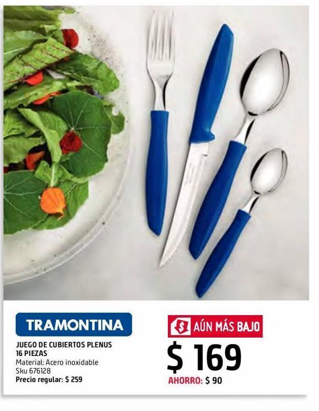 Sodimac Homecenter Juego cubiertos 16 piezas plenus azul oferta