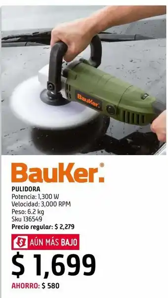 Sodimac Homecenter Pulidora bauker 1300w oferta