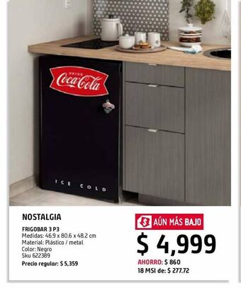 Refrigerador cocacola negro 3.2 pies