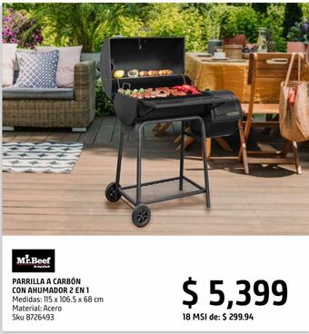 Sodimac Homecenter Parrilla carbón con ahumador 2 en 1 oferta