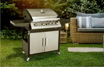 Sodimac Homecenter Parrilla de gas 4 quemadores de hierro fundido oferta