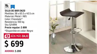Sodimac Homecenter Silla bar enzo chocolate oferta