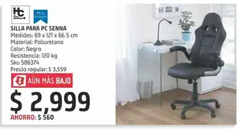 Sodimac Homecenter Sillon pc senna negro oferta