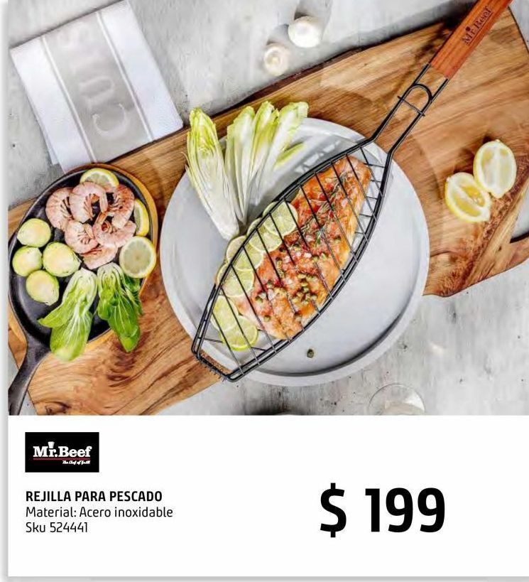 Sodimac Homecenter Rejilla para pescado c/ mango madera oferta