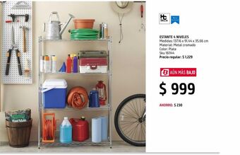 Sodimac Homecenter Estante con 4 repisas cromado oferta