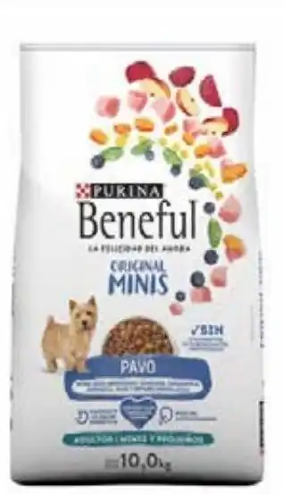Walmart Alimento seco para perro purina beneful mini adulto original pavo 10kg oferta