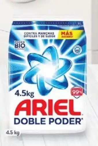Walmart Detergente en polvo ariel para ropa doble poder 4.5 kg oferta