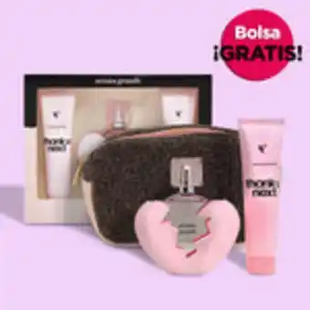 Set perfume de ariana grande thank you next, 3 piezas + ¡hip bag sparkling pink de regalo!