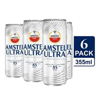 Soriana Híper Cerveza amstel ultra lata 6 pack 355ml oferta