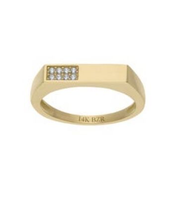 Joyerías Bizzarro Anillo de oro amarillo 14k con zirconias oferta