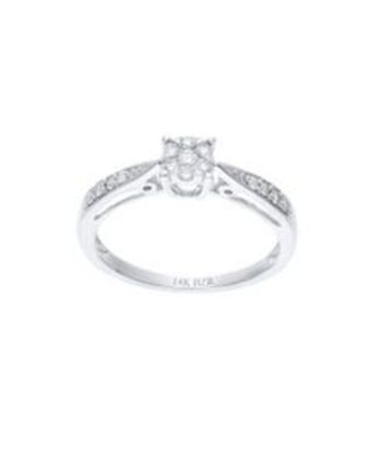 Joyerías Bizzarro Anillo de oro blanco 14k con 20pts de diamante oferta