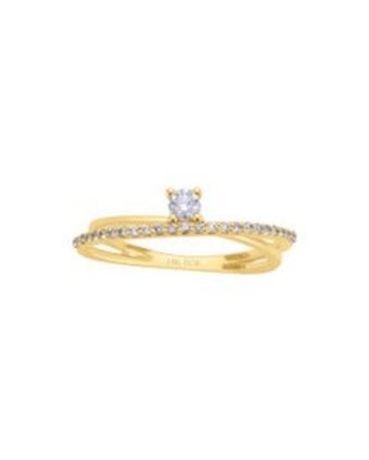 Joyerías Bizzarro Anillo de compromiso de oro amarillo con 23 puntos de diamante oferta