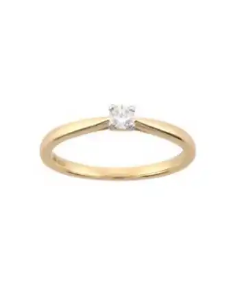 Joyerías Bizzarro Anillo de compromiso solitario de oro amarillo con 12 puntos de diamante oferta