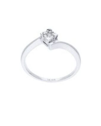 Joyerías Bizzarro Anillo de oro blanco 14k con 7pts de diamante oferta