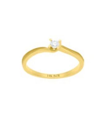 Joyerías Bizzarro Anillo de compromiso solitario de oro amarillo 14k con 10 puntos de diamante oferta