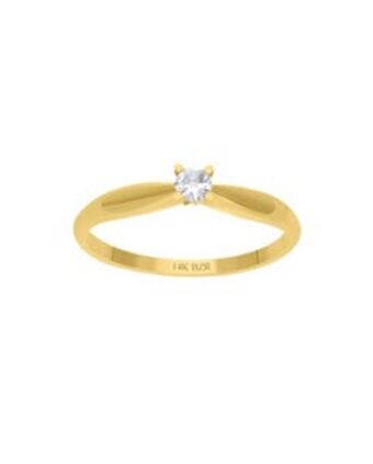 Joyerías Bizzarro Anillo de compromiso solitario de oro amarillo 14k con 10 puntos de diamante oferta