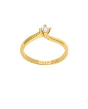 Joyerías Bizzarro Anillo de compromiso solitario de oro amarillo 14k con 10 puntos de diamante oferta