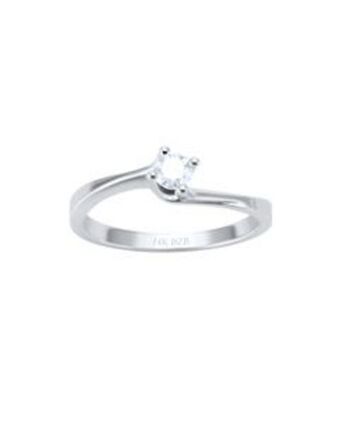 Joyerías Bizzarro Anillo de compromiso solitario de oro blanco 14k con 20 puntos de diamante oferta