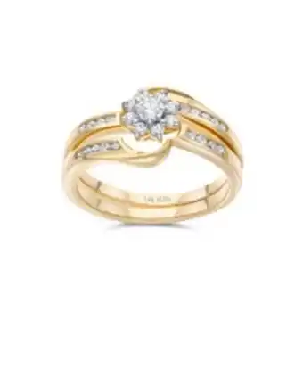 Joyerías Bizzarro Duo de anillos de oro amarillo 14k con 40pts de diamante (g-i) (si1-si2) oferta