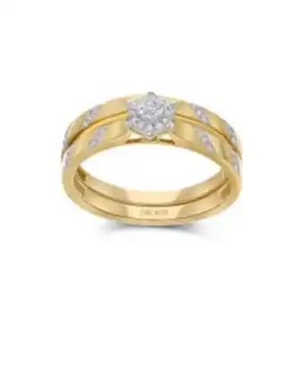 Joyerías Bizzarro Duo de anillos de oro amarillo 14k con 8pts de diamante (vs1-vs2) (g-h) oferta