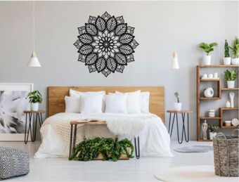Figura decorativa para pared mándala negro