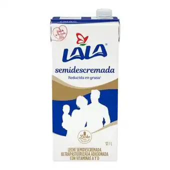 Soriana Híper Leche lala semidescremada 1 lt oferta