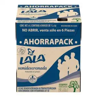 Soriana Express Leche lala semidescremada 6 piezas de 1 lt c/u oferta