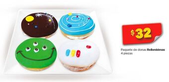 Bodega Aurrerá Paquete de donas rellenísimas 4 piezas oferta