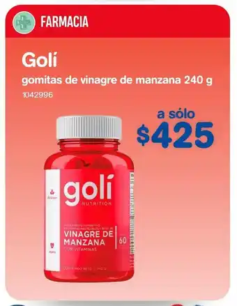 Farmacias Benavides Goli gomitas de vinagre de manzana 240g oferta