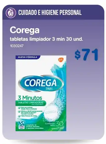 Farmacias Benavides Corega tabs limpiador 3 min 30 un oferta