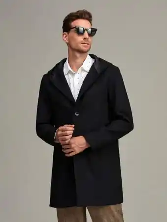 SHEIN Shein hombres abrigo con capucha largo oferta
