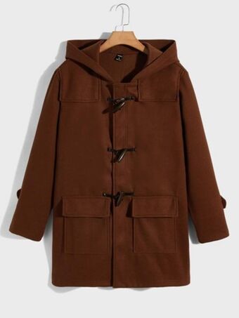 SHEIN Shein hombres abrigo con bolsillo con solapa oferta