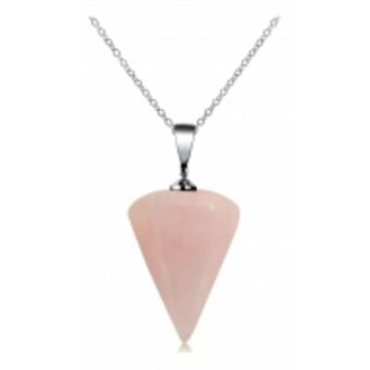 Collar pendulo cuarzo rosa amor natural radiestesia chakras