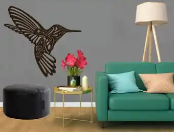 Muebles Dico Figura decorativa para pared colibrí café oferta