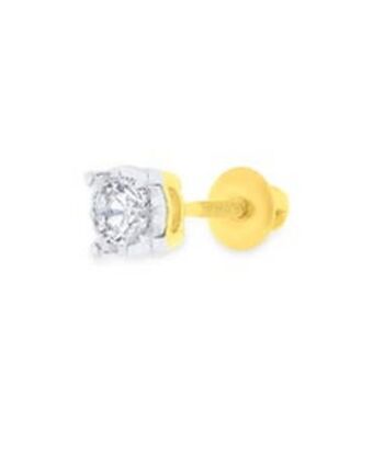 Joyerías Bizzarro Arete individual de oro con diamante oferta
