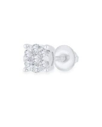 Joyerías Bizzarro Arete individual de oro blanco con diamante oferta
