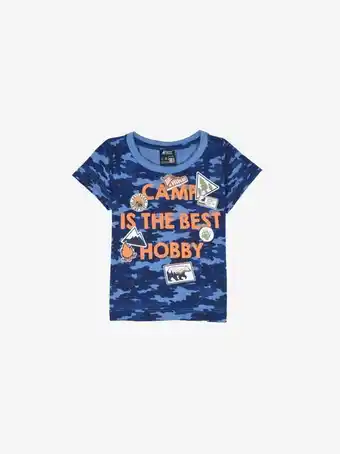 Playera camping camuflaje azul