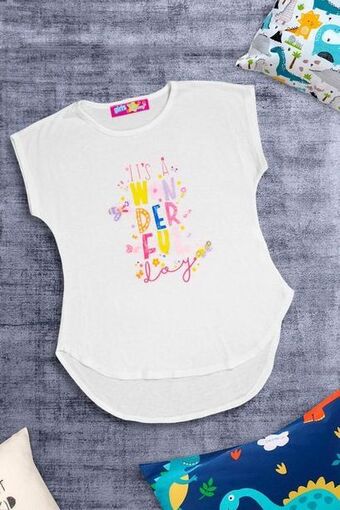 Playera estampada manga corta para niña