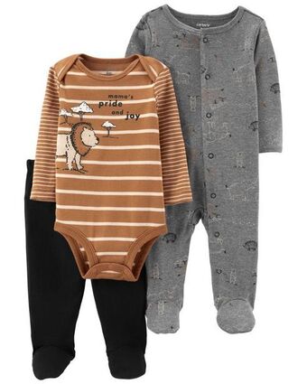 Conjunto de 3 piezas con mameluco carter's