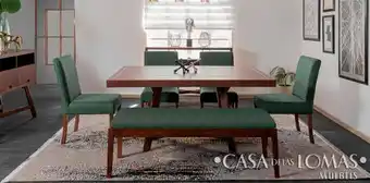Casa de las Lomas Comedor granada tabaco 4 sillas y banca oferta