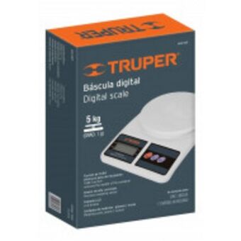 Báscula digital base plástica para cocina 5kg truper 15161