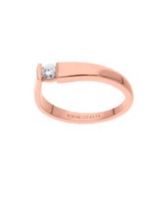 Joyerías Bizzarro Anillo solitario oro rosa 14k con 15 pts de diamante oferta