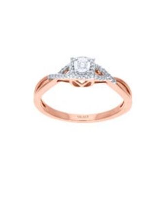 Joyerías Bizzarro Anillo solitario de oro rosa 14k con 10pts de diamante (g-h) (vs1-vs2) oferta